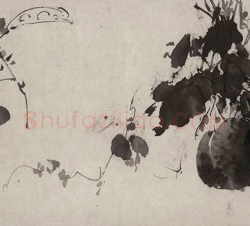 徐渭水墨花卉画《杂花图》_17