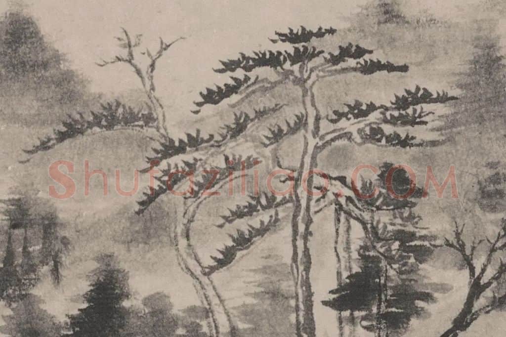 董其昌《潇湘白云图》书画合壁卷局部 (5)