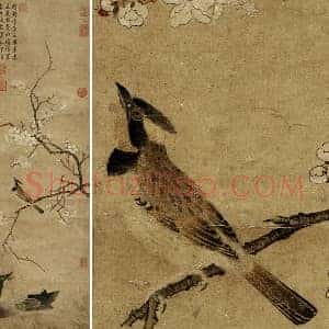 宋徽宗赵佶花鸟画《梨花》轴