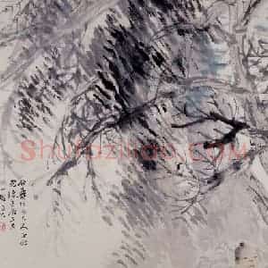 清代 任颐《洗马图》国画人物作品图片赏析