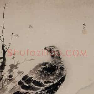 明代 吕纪《鹰鹊图》国画花鸟作品图片赏析