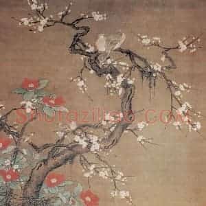 明代 吕纪《新春双雉图》国画花鸟作品图片赏析