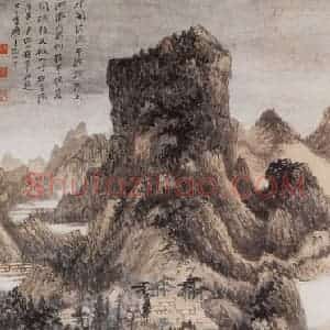 张大千《水阁清凉图轴》国画山水作品图片赏析
