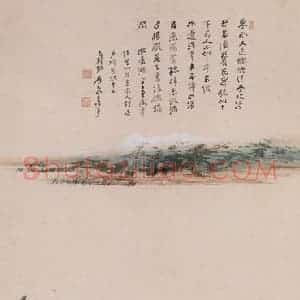 张大千《独对东风图轴》国画山水作品图片赏析