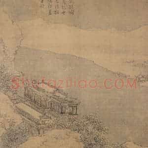 清代 袁江《雪山楼阁》国画山水作品图片赏析