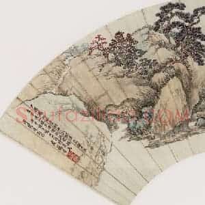 清代 杨晋《江枫舣棹图》国画山水作品图片赏析