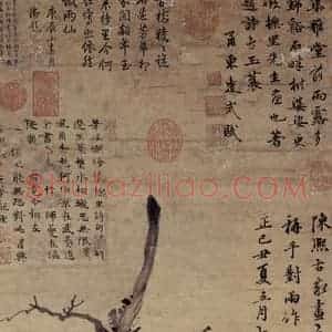 元代 张舜咨《画树石》国画山水作品图片赏析