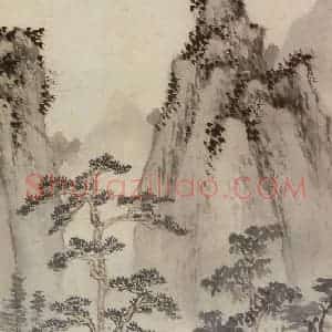 明代 沈周《夜坐图》国画山水作品图片赏析