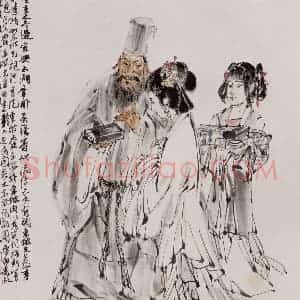 1983年 黄胄《东坡玩砚》国画人物作品图片赏析