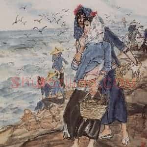 1984年 黄胄《望归》国画综合作品图片赏析