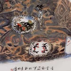 2004年 冯今松《清赏图》国画花鸟作品图片赏析