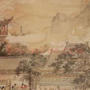 1948年 黄秋园《粉装图》国画山水作品图片赏析
