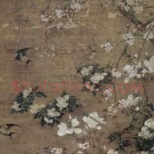 明代 陈粲《桃花鸳鸯图轴》国画花鸟作品图片赏析