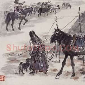 1962年 赵望云《祁连山写生》国画人物作品图片赏析