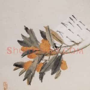 清代 虚谷《杂画册·荔枝瓤瓜》国画花鸟作品图片赏析