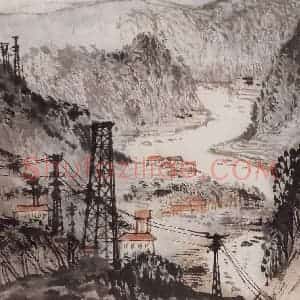 1965年 陆俨少《河山小景册》国画山水作品图片赏析