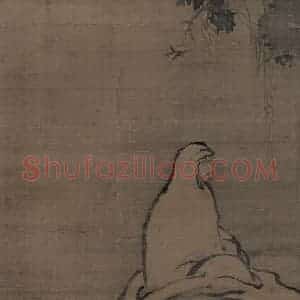 宋代《达摩面壁图》国画人物工笔作品图片赏析