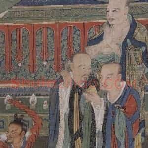 宋代 陆信忠《佛涅盘图》国画人物工笔作品图片赏析