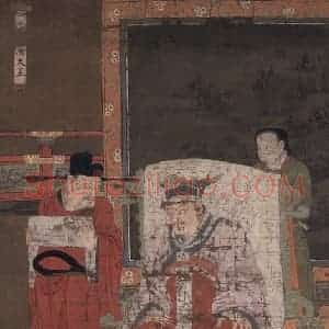 宋代 陆信忠《秦广王》国画人物工笔作品图片赏析
