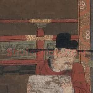 宋代 陆信忠《秦广王》国画人物工笔作品图片赏析