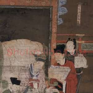 宋代 陆信忠《五官王》国画人物工笔作品图片赏析