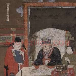 宋代 陆信忠《阎罗王》国画人物工笔作品图片赏析