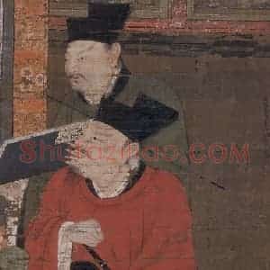 宋代 陆信忠《平等王》国画人物工笔作品图片赏析