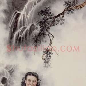 1948年 蔡鹤洲《为金秀女士造像》国画人物作品图片赏析