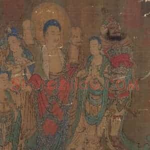 宋代《燃灯佛授记释迦文图》国画人物作品图片赏析