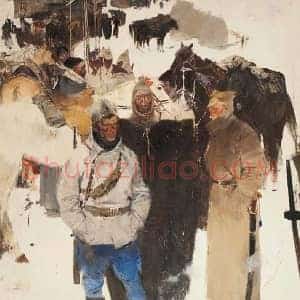 莫伊谢延科《莫伊谢延科同志们》现代书画作品图片赏析