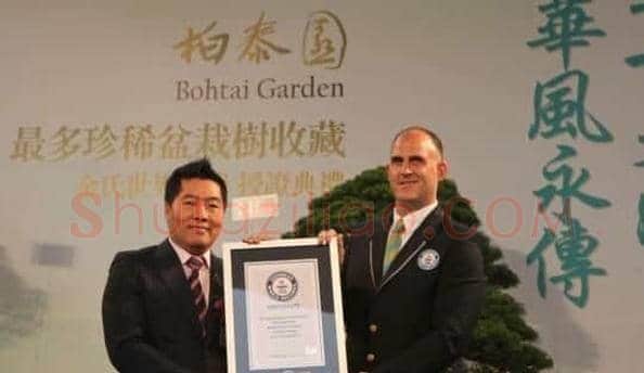 台湾收藏家获最多珍稀盆栽树收藏吉尼斯纪录
