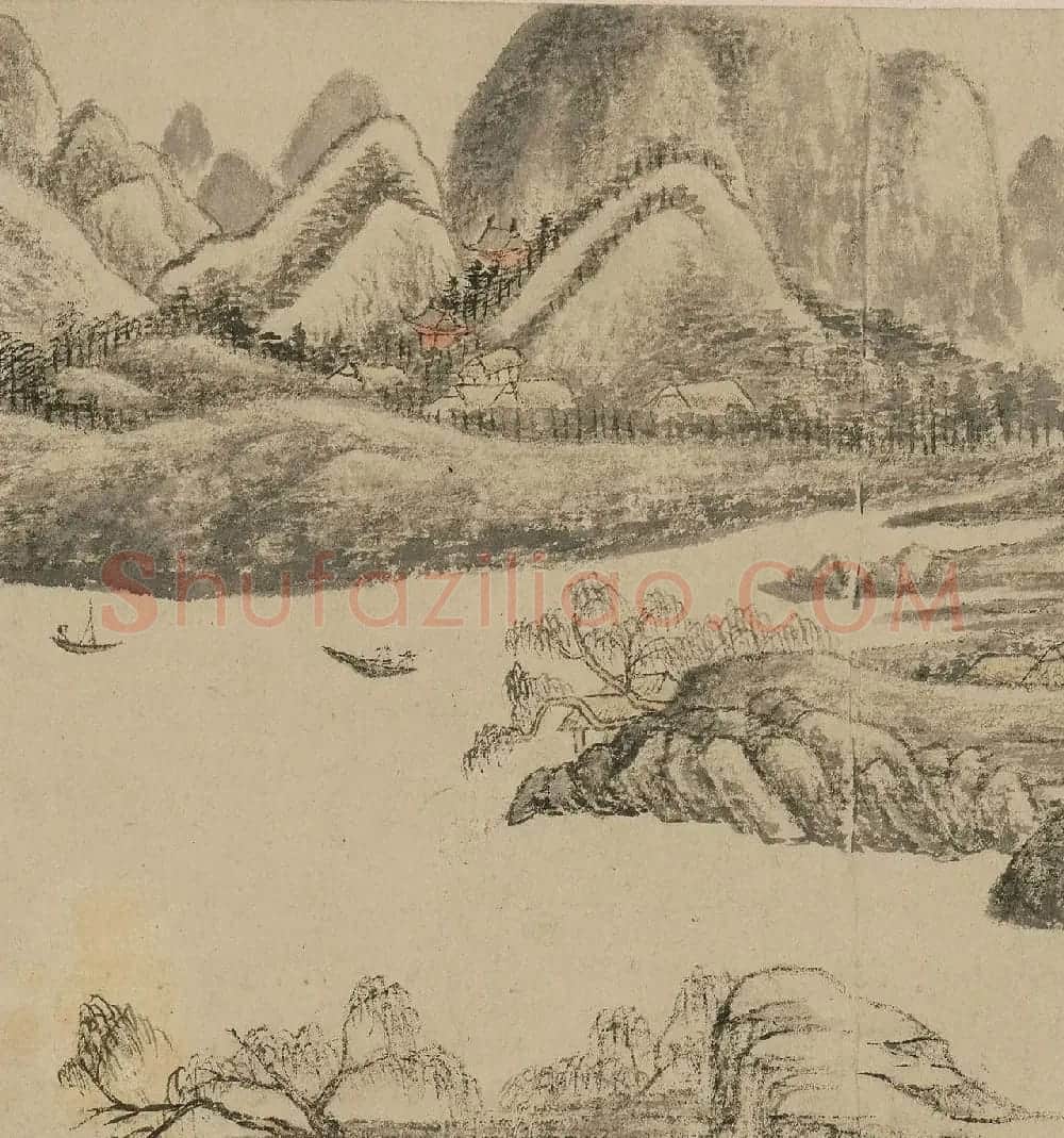吴历行书自跋横山晴霭图 | 传世书法作品精选