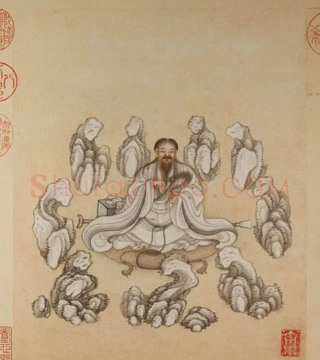 清代字画欣赏《罗汉册》(张照书法+冷枚绘画) | 传世书法作品精选