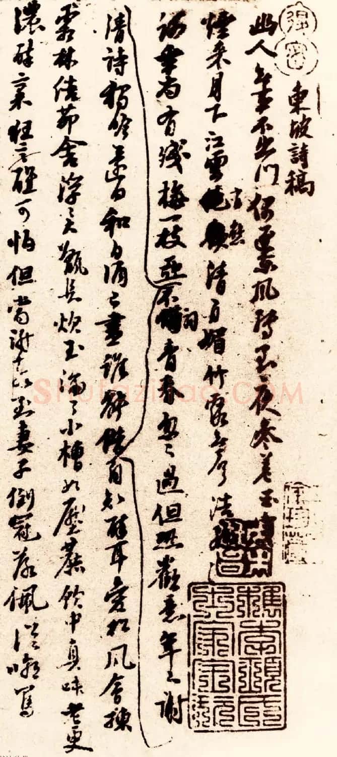 苏轼行草书法赏析《定惠院月夜偶出诗稿》 | 软笔书法作品