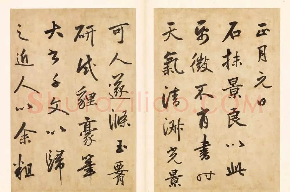 元代边武草书千字文册页三十七开 | 毛笔书法作品