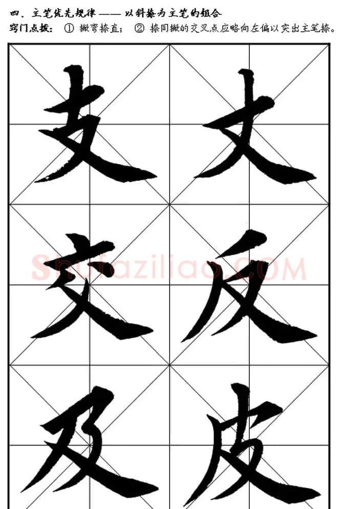 楷书入门教材楷书笔画书写规律 | 软笔楷书字帖