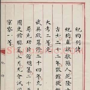 清内府朱丝栏写本《纪昀列传》