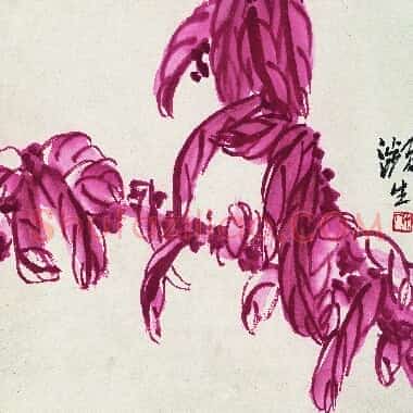 近现代齐白石国画《薯叶图.TIF》高清大图资源下载