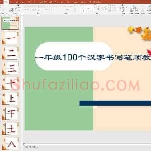 参考版 1年级100个汉字书写笔顺教学(小学1年级语文练字资源)