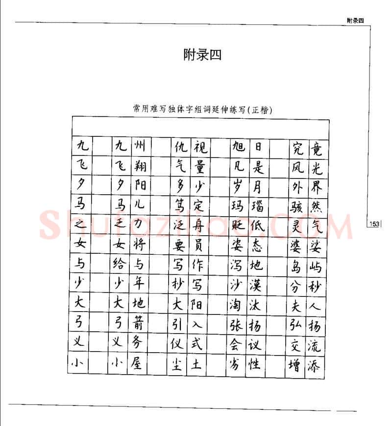 钱沛云硬笔楷书字帖,摘自钱沛云 硬笔书法五十讲 字帖
