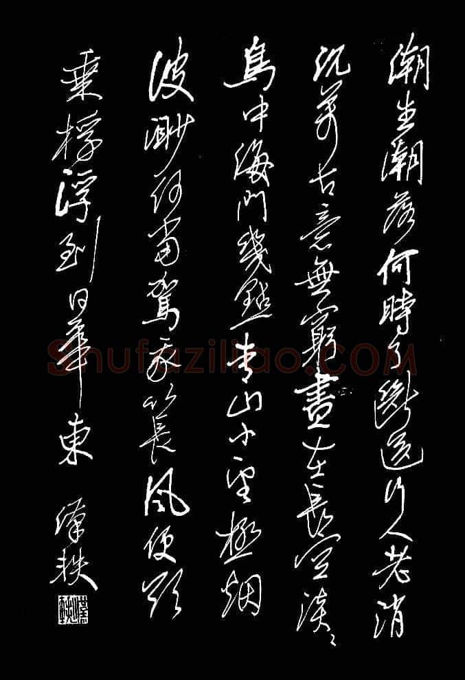 朱胜勇[行草潮生潮落诗],朱胜勇硬笔书法作品