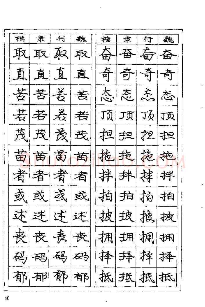 庞中华硬笔楷书字帖,摘自《庞中华钢笔字帖》84版