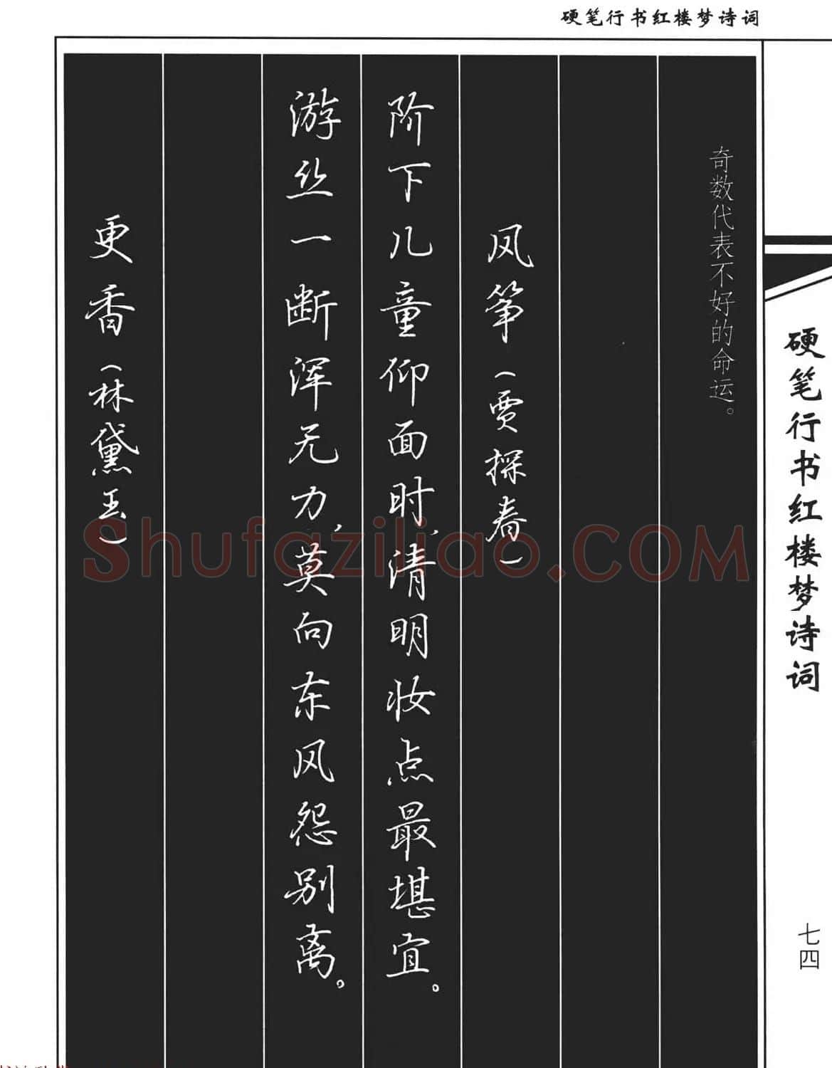 吴玉生钢笔字帖欣赏《硬笔行书红楼梦诗词》 | 硬笔书法字帖