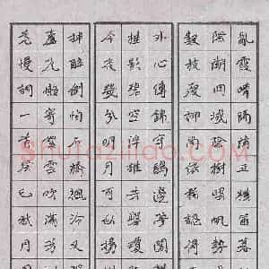周擎 硬笔楷书作品《木兰花慢词一首》图片欣赏