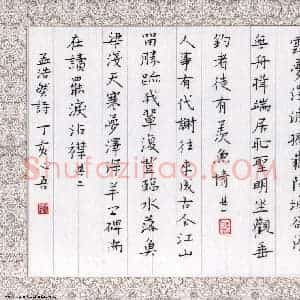 金熙俊 硬笔楷书作品《孟浩然诗》图片欣赏