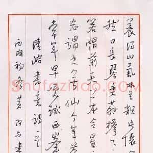 黄阿六 硬笔行书作品《陆游书意诗一首》图片欣赏