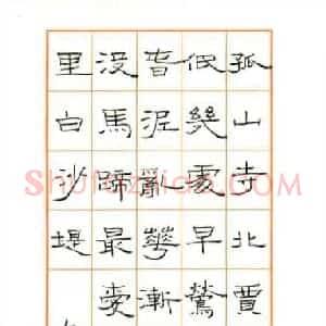张其永 硬笔隶书作品《白居易诗》图片欣赏