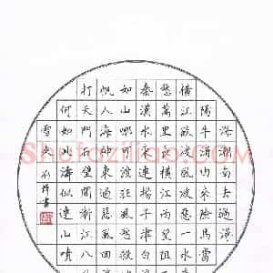 刘锋 硬笔楷书作品《李白诗横江词》图片欣赏