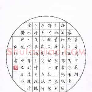 刘锋 硬笔楷书作品《汉乐府长歌行一首》图片欣赏