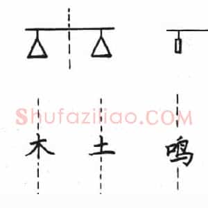 钢笔楷书结构写法图解